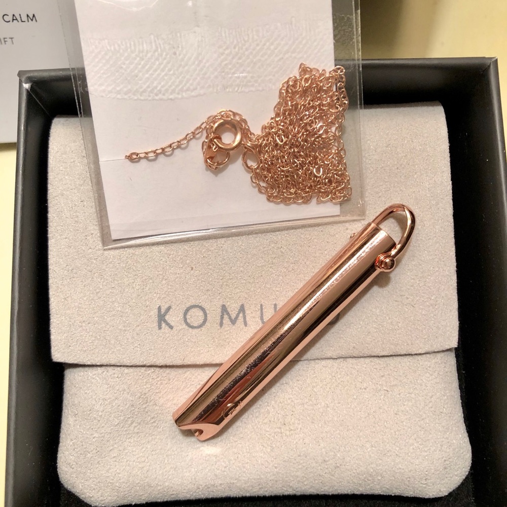 Rose Gold Pendant Necklace - Sleek Cylinder Design